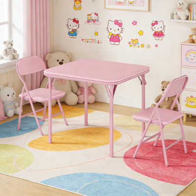 3 Piece Folding Table and Chairs Set for Dining Room,Daycare,Classrooms
