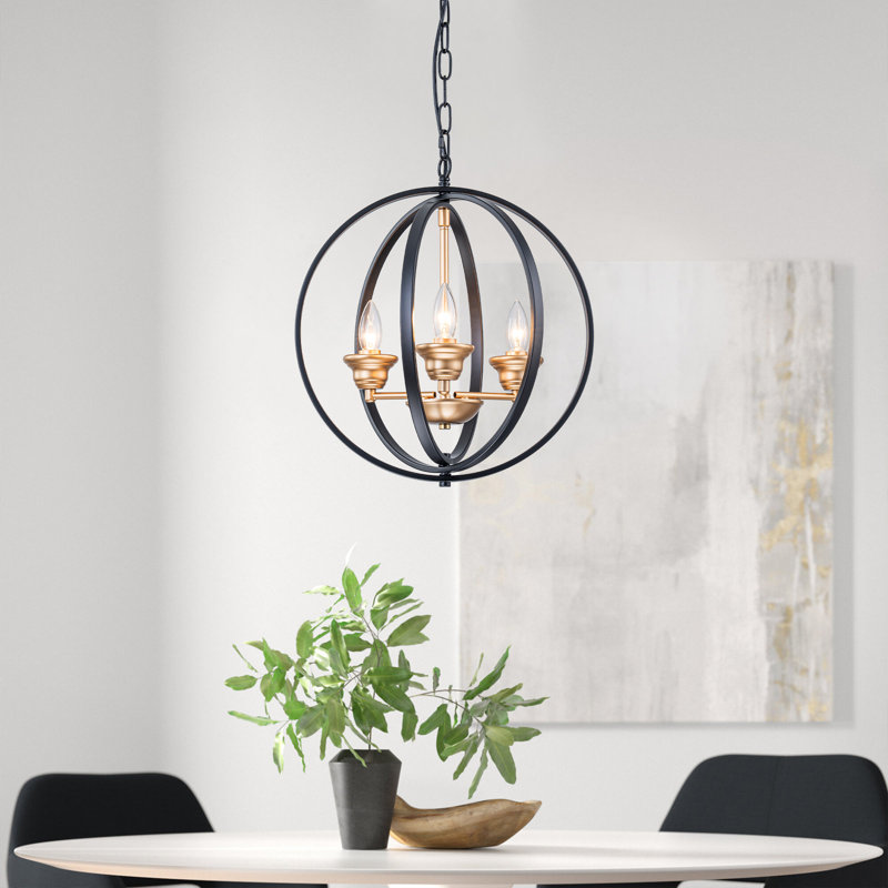 Luminaire suspendu sphère 3 lumières Farmhouse