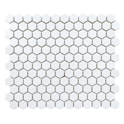 CC Mosaics Matte 1" x 1" Hexagon Porcelain Mosaic Wall & Floor Tile