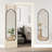 16"x47" Arched Iron Wall Mirror - Metal Door Mirror with Tempered Glass-920343913