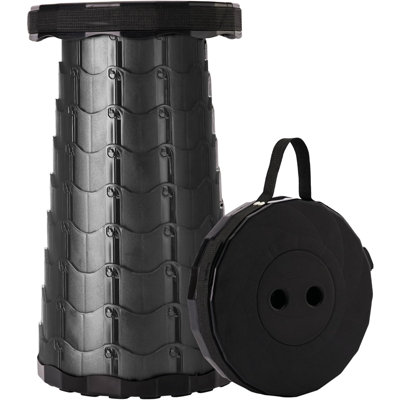 Upgraded Foldable Stool Thickened, Portable Collapsible Stool Retractable Stool For Fishing, Hiking Tours, BBQ, Parties, Outdoor Activities (Black)