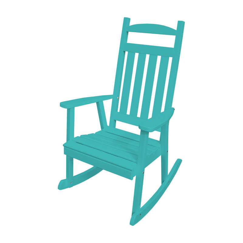 Chaise berçante de porche classique Aaliayh, Bleu Aruba