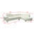 Living Room Furniture Sectional Sofa 2Pc Set White Faux Leather Flip-Up Headrest Sofa Chaise
