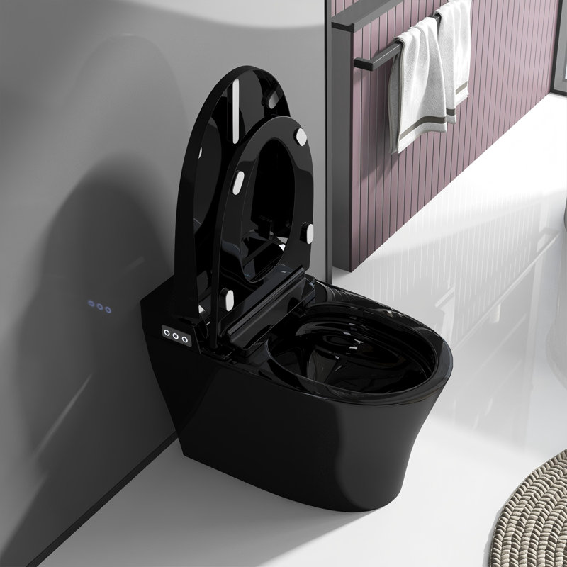 Toilette intelligente 12 po avec couvercle à ouverture automatique, veilleuse et température réglable 12 po Siphonic Smart