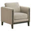 Fauteuil d'appoint tapissier à accoudoirs taupe Fisher
