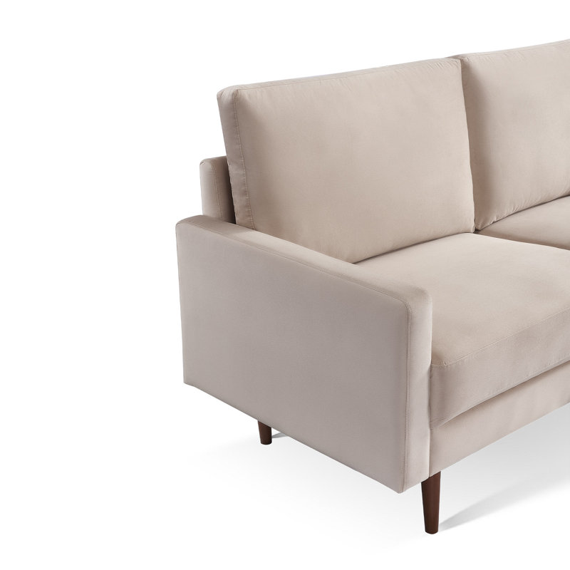Causeuse rembourrée, 100 % polyester beige, H 36,6 po x l 57,1 po x P 31 po