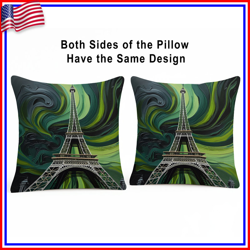 Coussin Tour Eiffel, coussins double face Architecture, 20 po x 20 po
