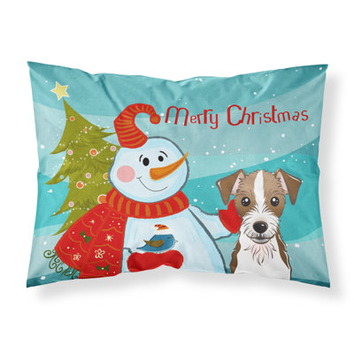  Taie d'oreiller bonhomme de neige avec Jack Russell Terrier