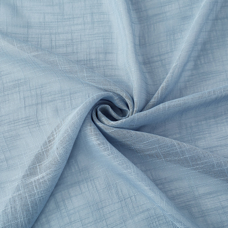 Rideau en polyester Taydan, L 38 po x L 96 po, Bleu rivière
