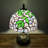 Haruko Tiffany Table Lamp Blue Stained Glass Green Leaves LED Bulb Included Dragonfly Base 10"W*10"D*14"H-935066126
