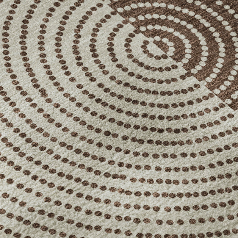 Tapis géométrique de qualité supérieure lavable à la machine Mayfield AMF2281, 8 pi x 10 pi, Chocolat