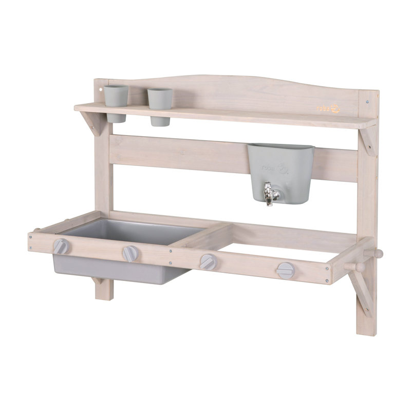 Outdoor FSC Play Kitchen Set, Grey/Brown/Blue