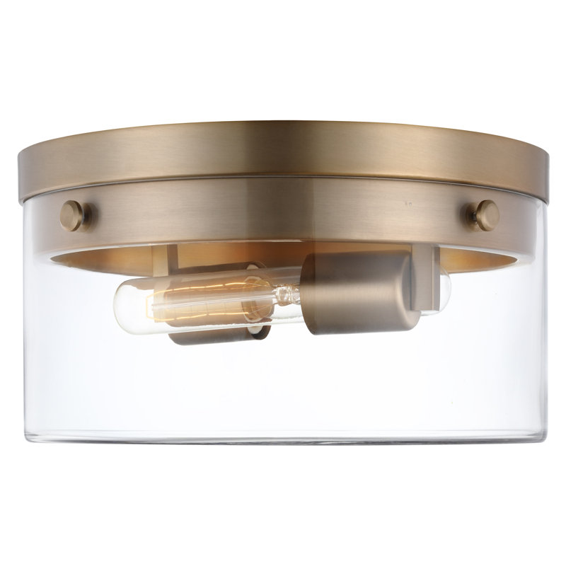 Plafonnier encastré 2 lumières Barahona, H 6 po x l 14,25 po x P 14,25 po, Bronze brillant