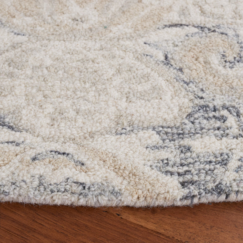 Tapis ikat en laine et coton touffeté à la main Hoadley, Rond 5 pi
