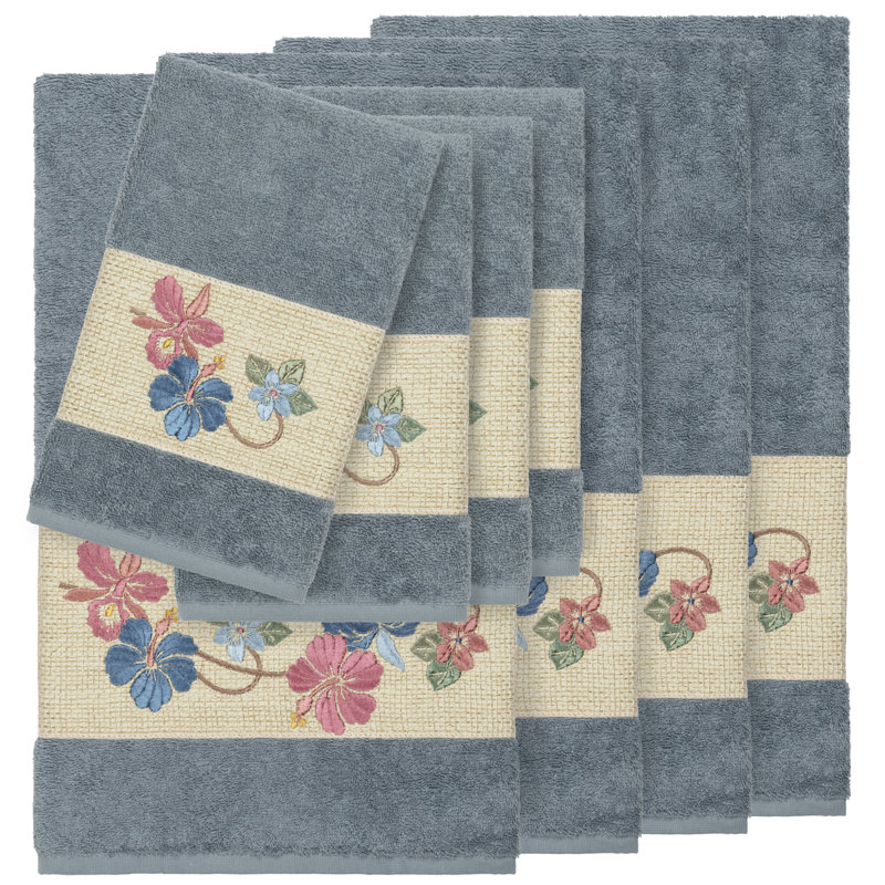 Caroline 8 Piece Turkish Cotton Towel Set, Teal