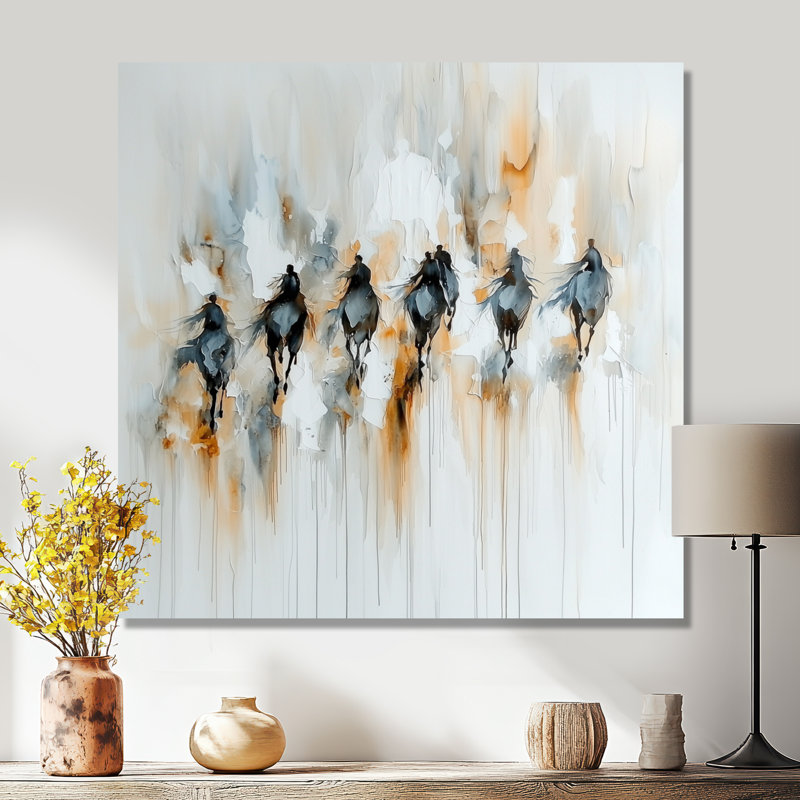 Abstrait, art mural, reproduction d'art cheval, H 23 po x l 23 po x P 0,84 po