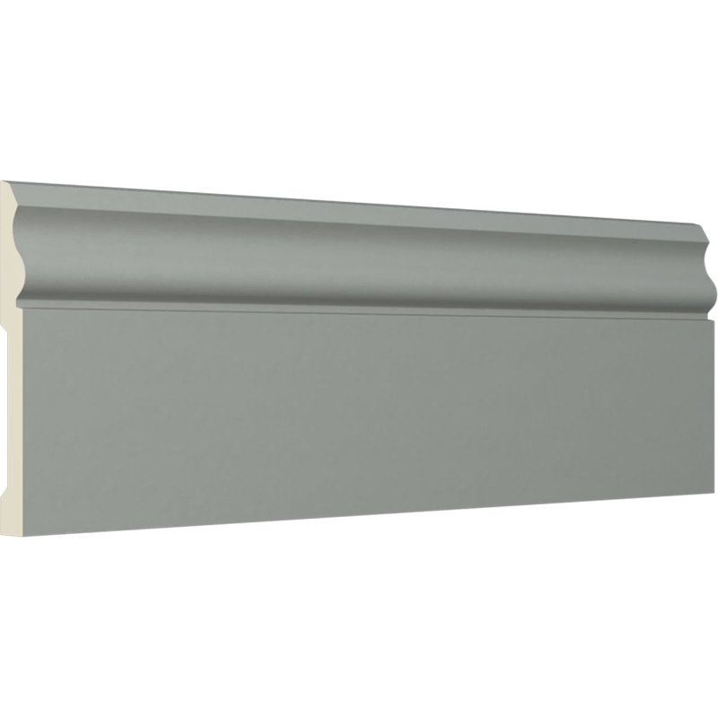 Primed Geometric Baseboard Moulding Sample, 12" Length