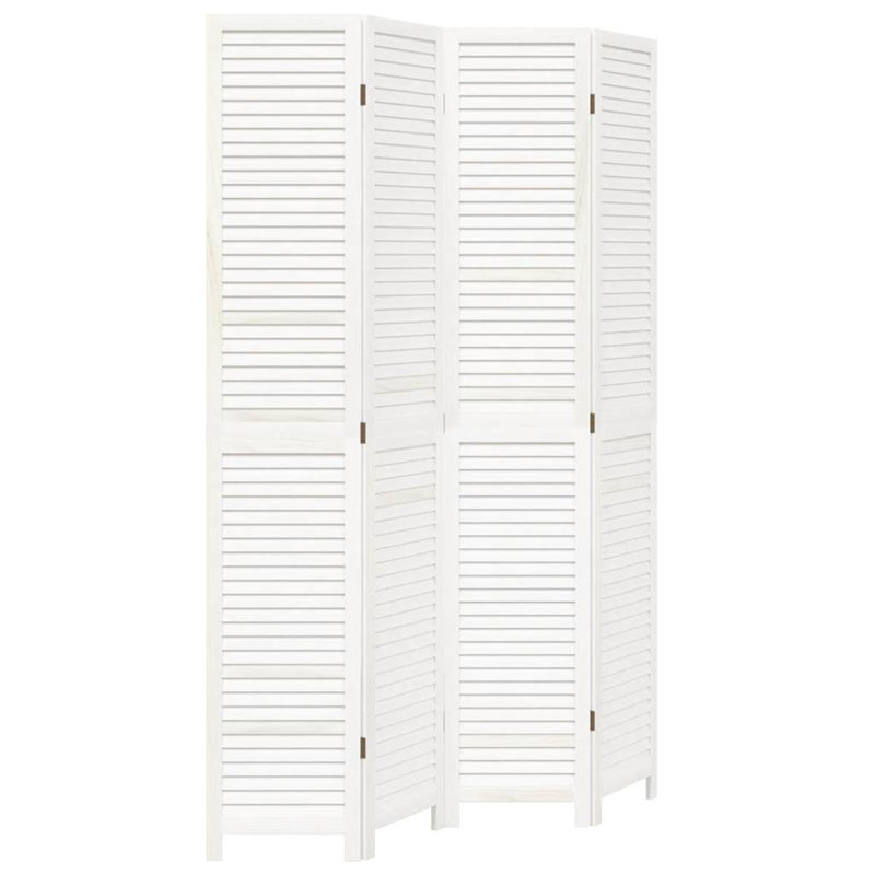 Room Divider Solid Wood Paulownia, White, 86.6" H x 70.9" W x 0.63" D