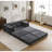 Compression Mahjong Sofa,Convertible Floor Sofa Bed,DIY Boneless Modular Sectional Sofa,No Assembly Required,Circle Fleece Fabric,Oversized 2 Seater With 1 Ottoman,Dark-Grey-1065845767