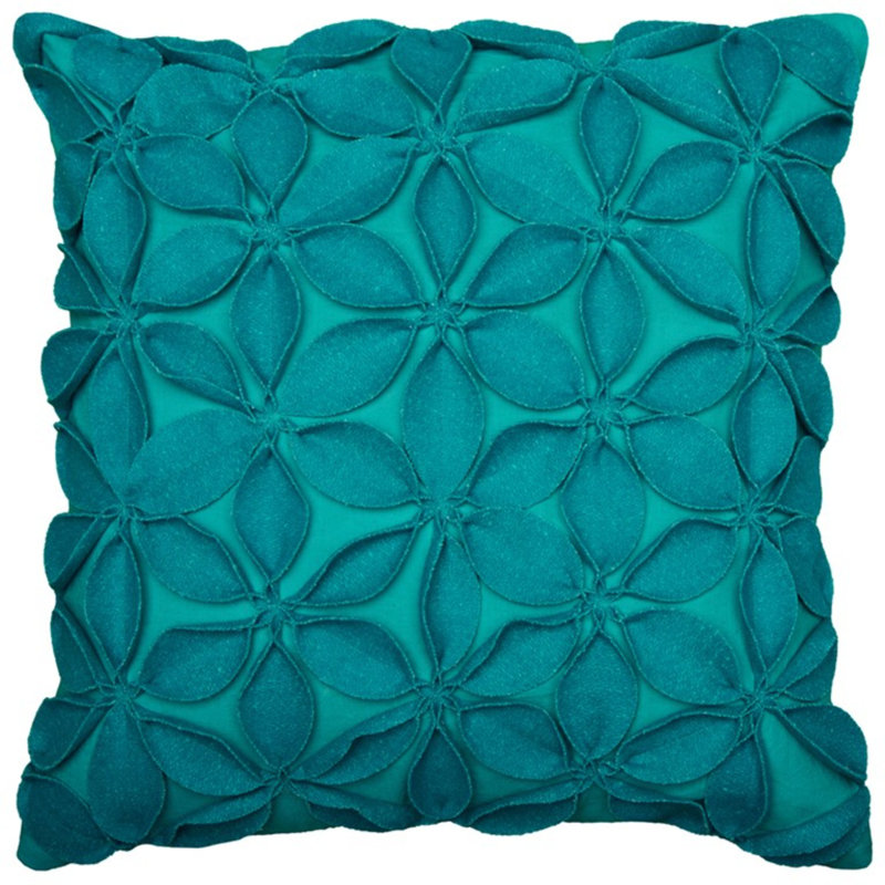 Coussin 18 "en coton orange, Sarcelle