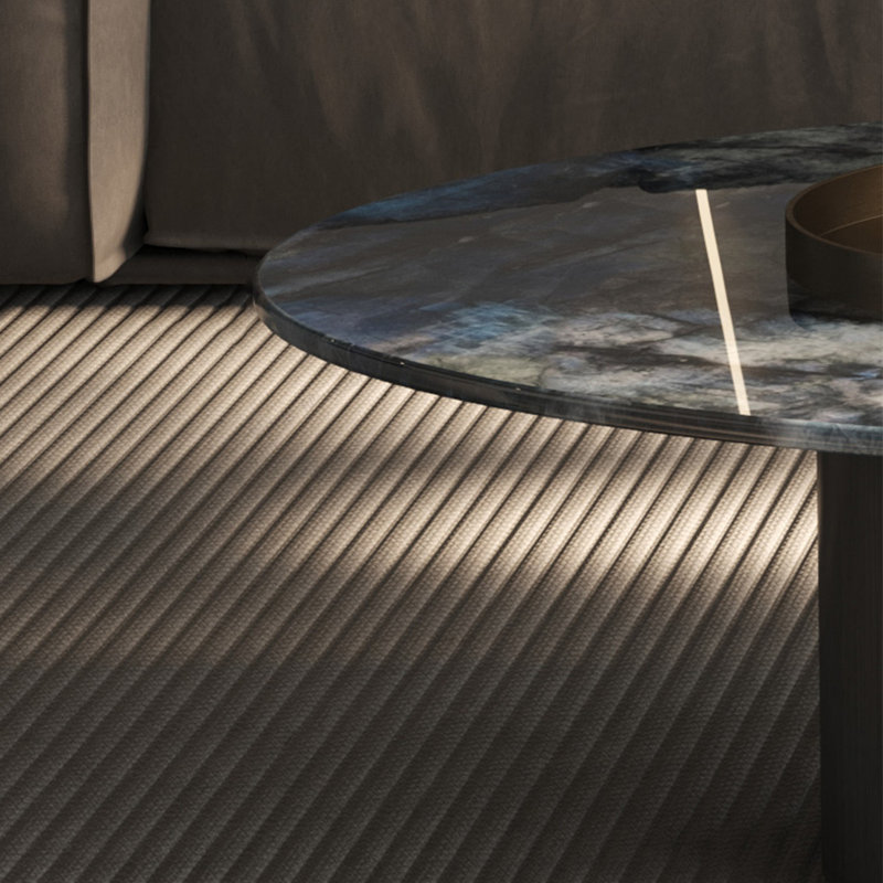 Table basse italienne ovale en pierre micro-cristalline, H 15,4 po x L 59,1 po x l 31,5 po 