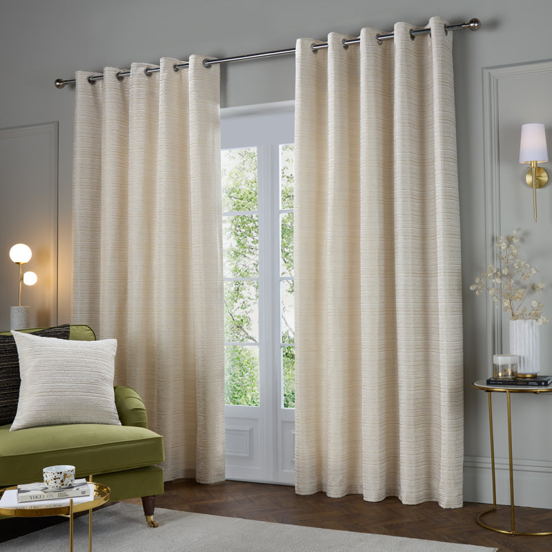 Jupiter Room Darkening Curtain Panel Pair, White, 168cm Width x 229cm Drop