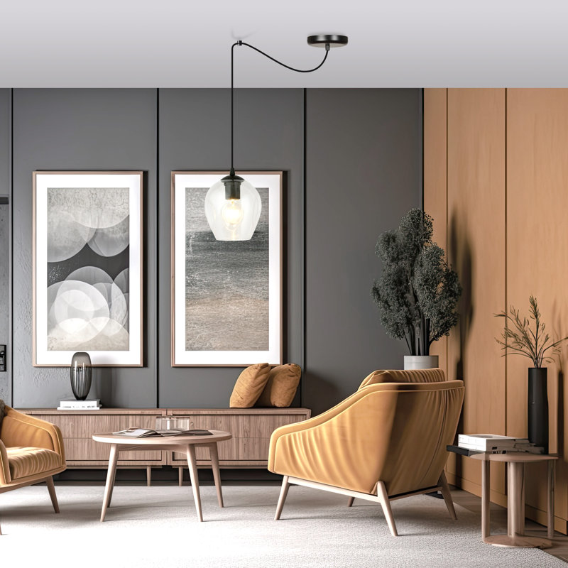 Cadfan 1 - Light Black Single Pendant, Transparent