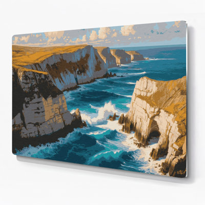 Coastal Coastal Terrain Gray Metal Wall Art