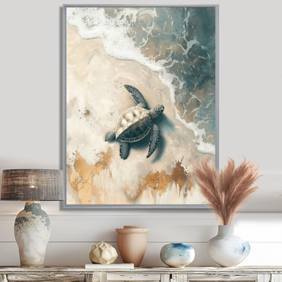 Reproduction d'art sur toile, reproduction de toile de tortue sur toile de la plage de CLAigh