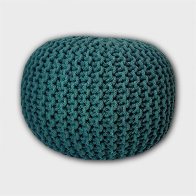 Ls Lychee Cotton Knit Pouf Ottoman 