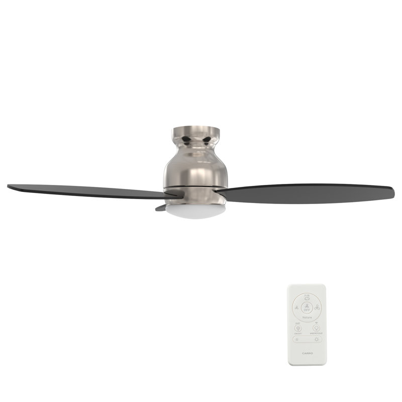 48'' Smart Ceiling Fan with Remote Control and Light Kit Included., Black