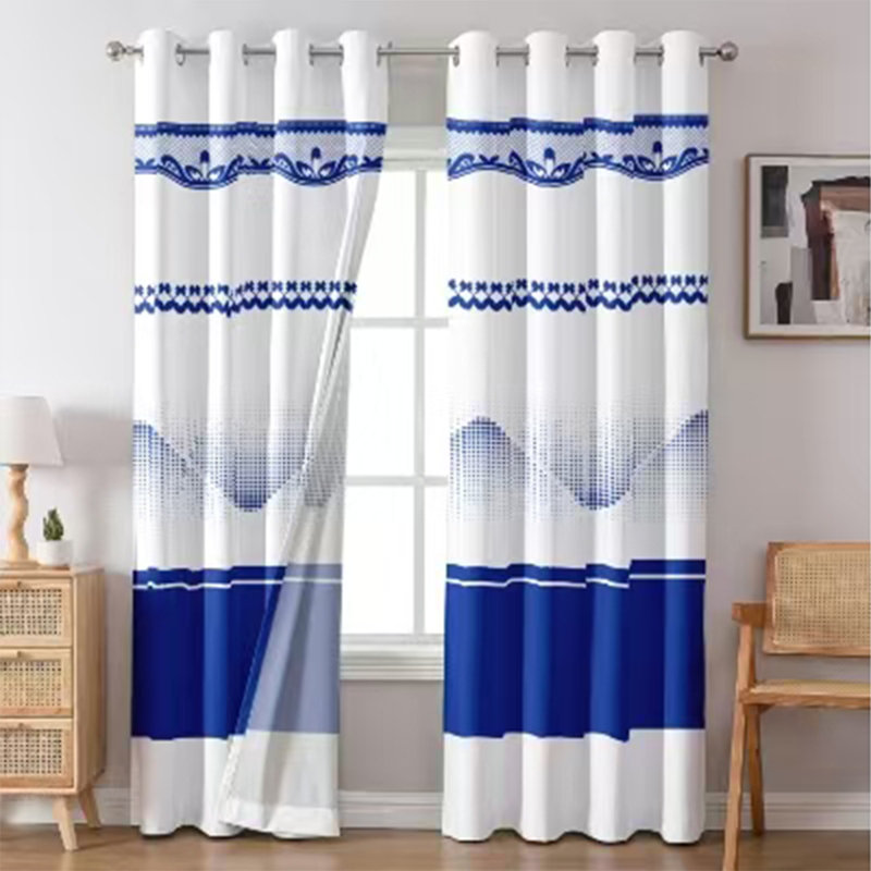 9 Pieces Bedspread Bedding Set with Matching Curtains,Queen Size,Royal Blue and White,Coverlet Quilted Bed Throw,Bedcover,Machine Washable,Gift for Wedding and Fastival