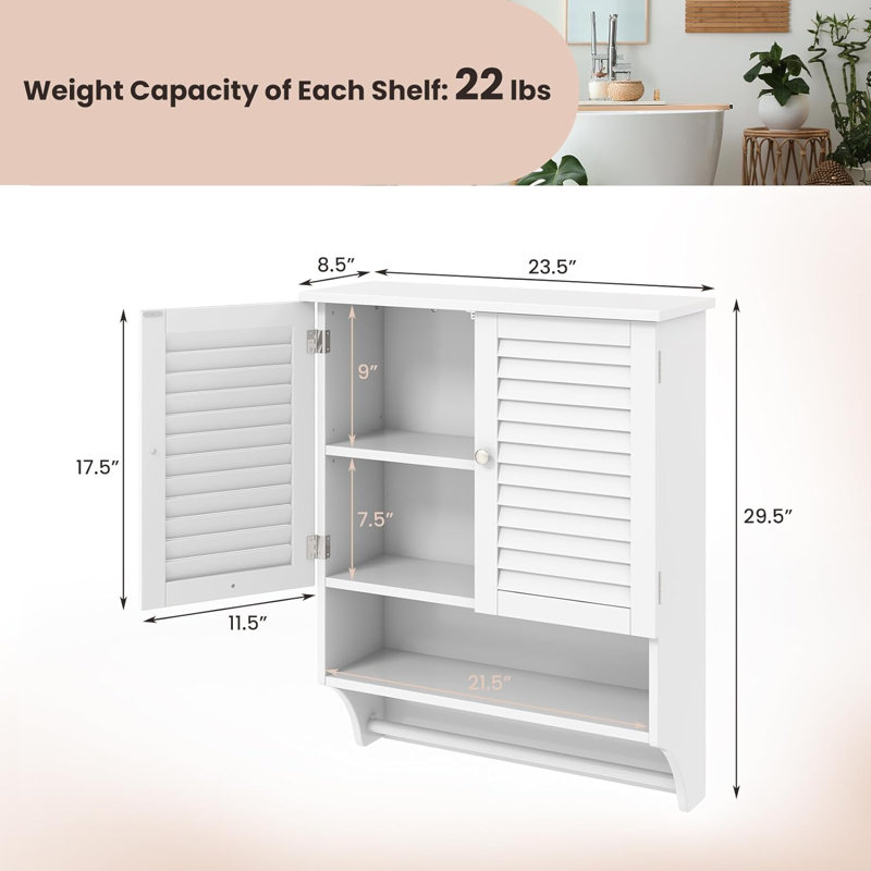 Rangement pour salle de bain Bajo, Blanc