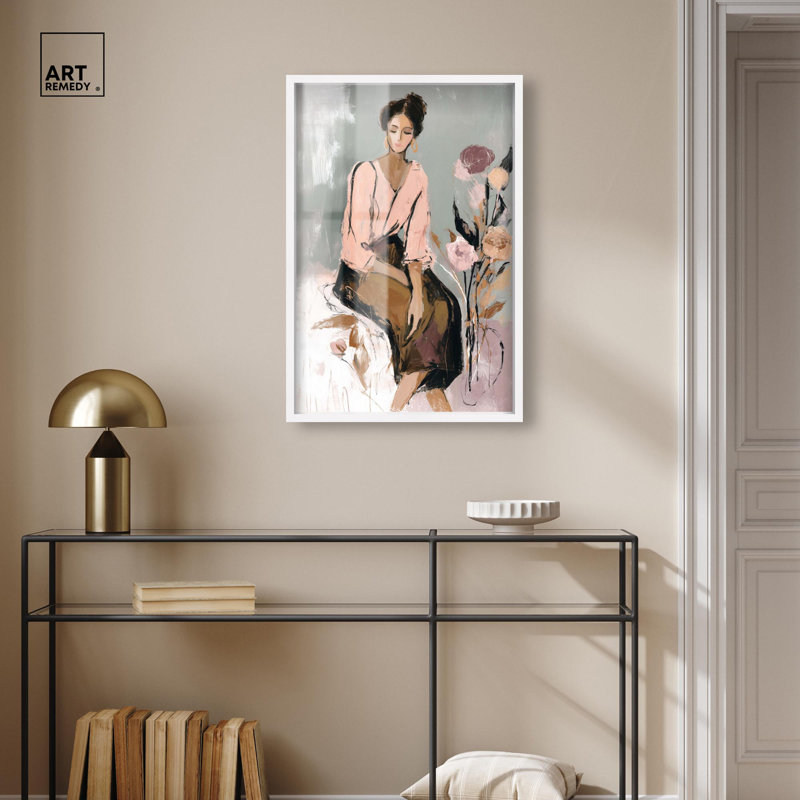 Décoration murale glamour «Lost in Quiet Reflection II» par Art Remedy, cadre blanc, 21 x 31, H 31 po x l 21 po, Cadre blanc
