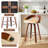 Swivel Bar Stools Set Of 2, 24.6" Counter Height Bar Stools, Mid-Century Modern Upholstered Beige Barstools With Bentwood Curved Back And Legs, Comfortable Footrest, For Kitchen Island Counter-1341501141