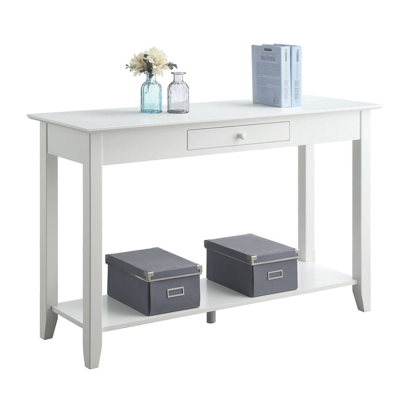 Carbin 48" Console Table with Shelf, White