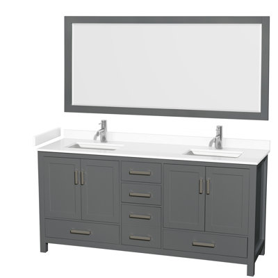 Sheffield 72" Double Bathroom Vanity with Mirror