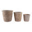 Ensemble de 3 pots de fleurs en argile fabriqués à la main - Design décoratif moderne et polyvalent-1027438090