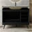 36" Freestanding Bathroom Vanity With Faux Marble Top, Ceramic Sink, 5 Drawers & Stainless Steel Legs-1844875870-1844875871