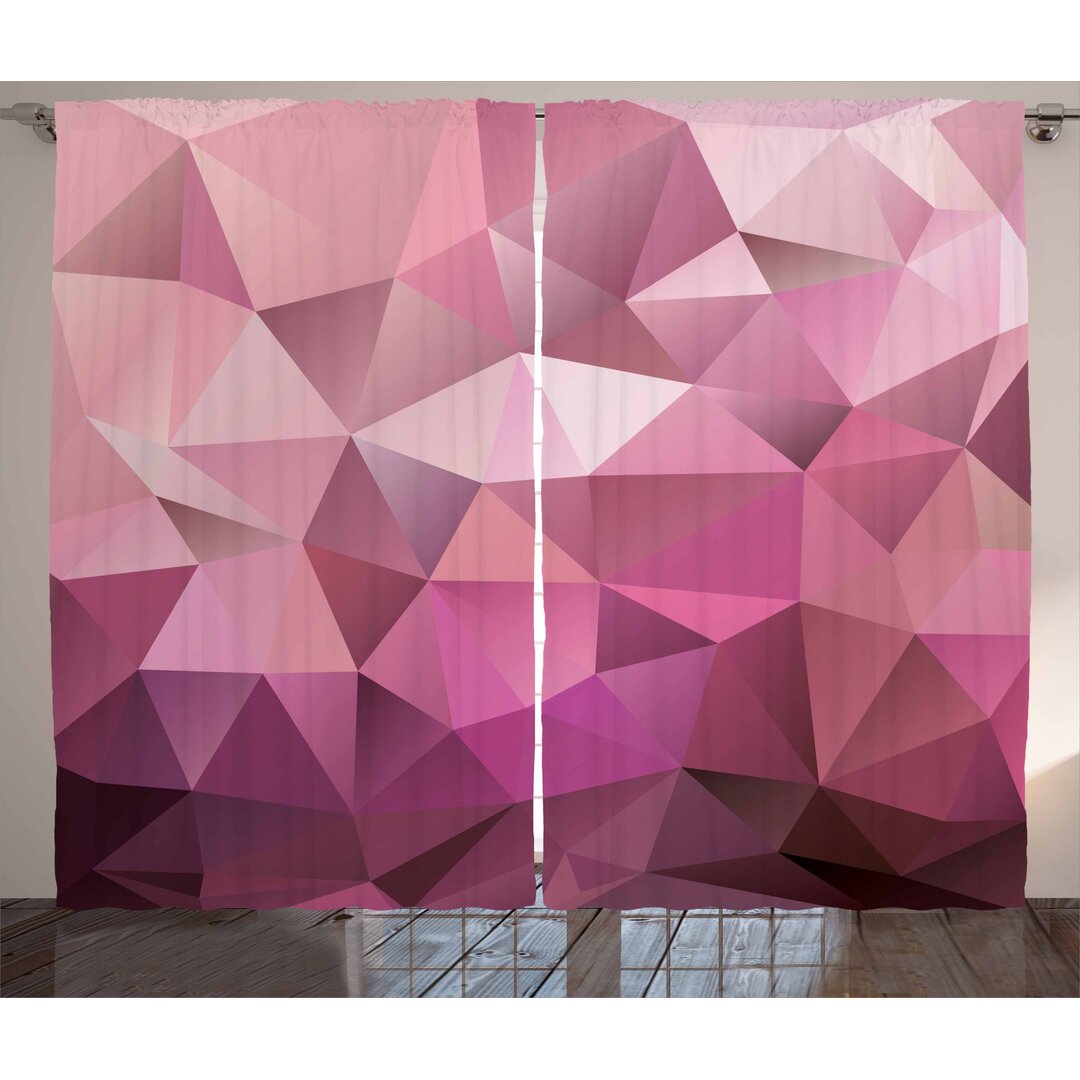 Rustikaler Vorhang, Dreieck-Diamant-Form, Abstrakt, Rose Pink Rose Getrocknete