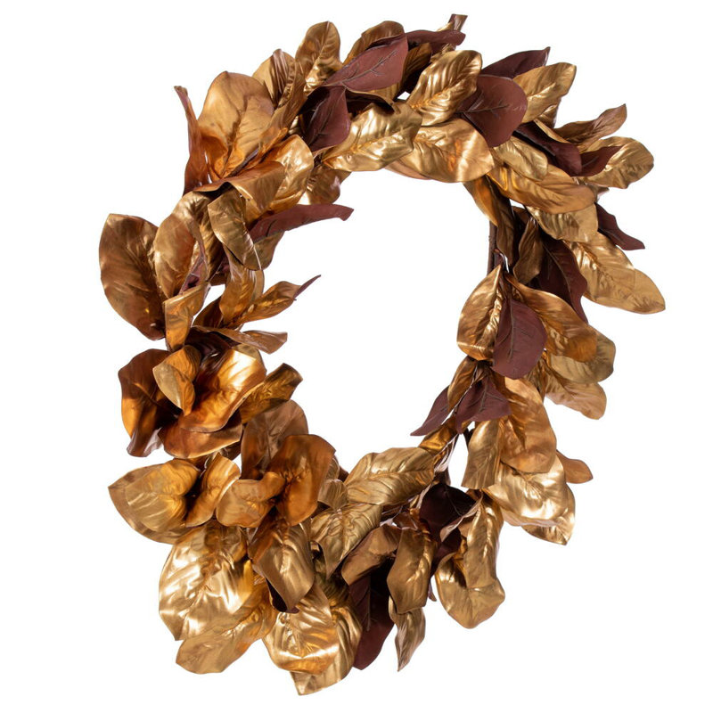 Couronne en polyester 18 po Faux Magnolia