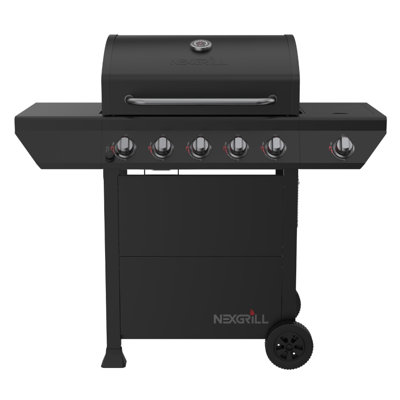 Barbecue au gaz à 5 brûleurs avec brûleur latéral Nexgrill, 67 000 Btus, 618 pieds carrés Po Surface de cuisson, barbecue au propane avec panneau en acier inoxydable pour cuisiner à l'extérieur, patios, et plus - 720-1142 