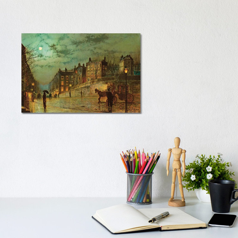 Hampstead Hill, Looking Down Heath Street, 1881 by John Atkinson Grimshaw - 1 Piece Wrapped Canvas Wall Art