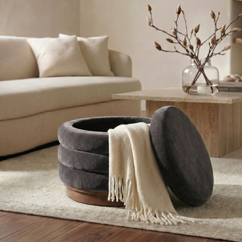 Paros Storage Ottoman, Brown