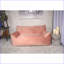 Oversized 2 Seater Velvet Bean Bag Chair with Armrests | Pink | Curved-2043144217