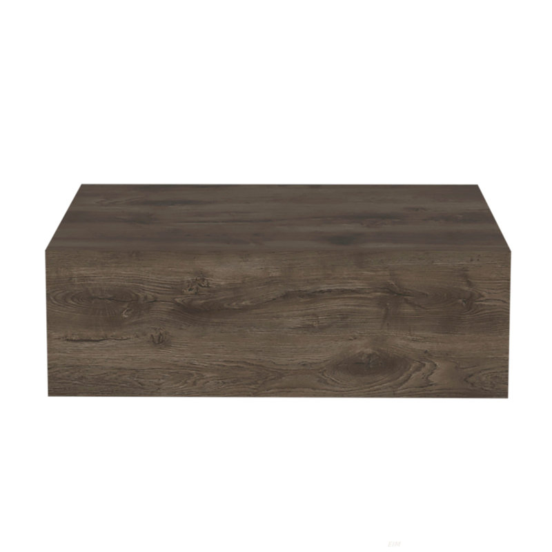 One Drawer Faux Wood Floating Nightstand, Dark Brown