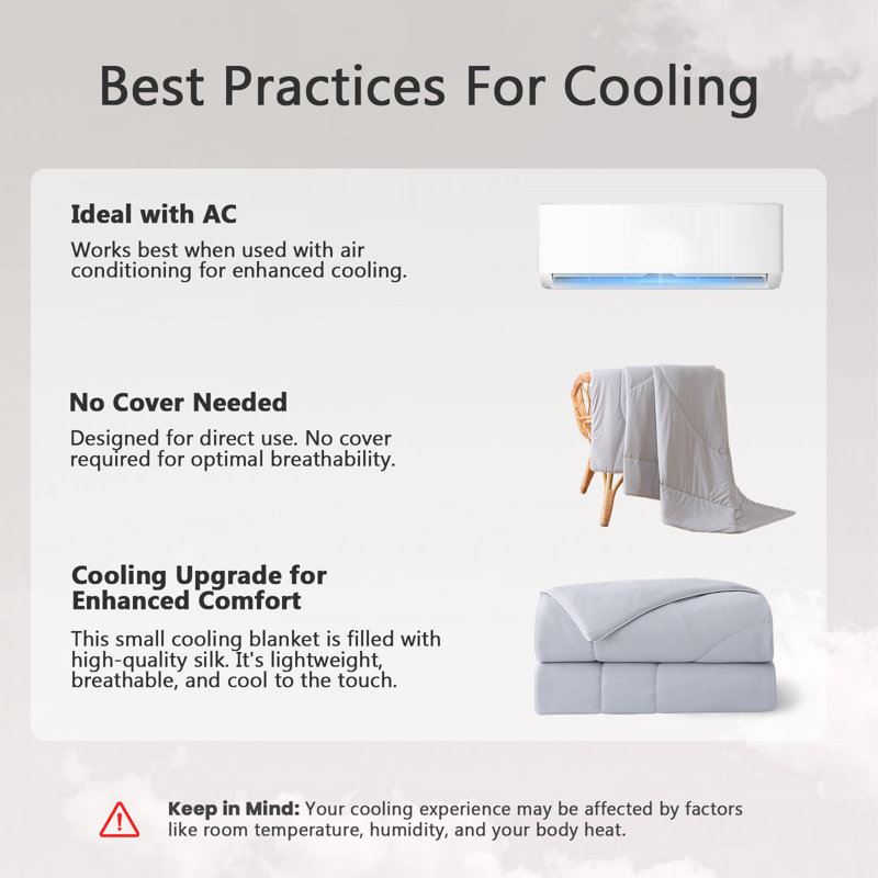Cooling Comforter King Size, 90% Cooling Nylon Lightweight Blanket for Hot Sleepers & Night Sweats, King, Cool Grey