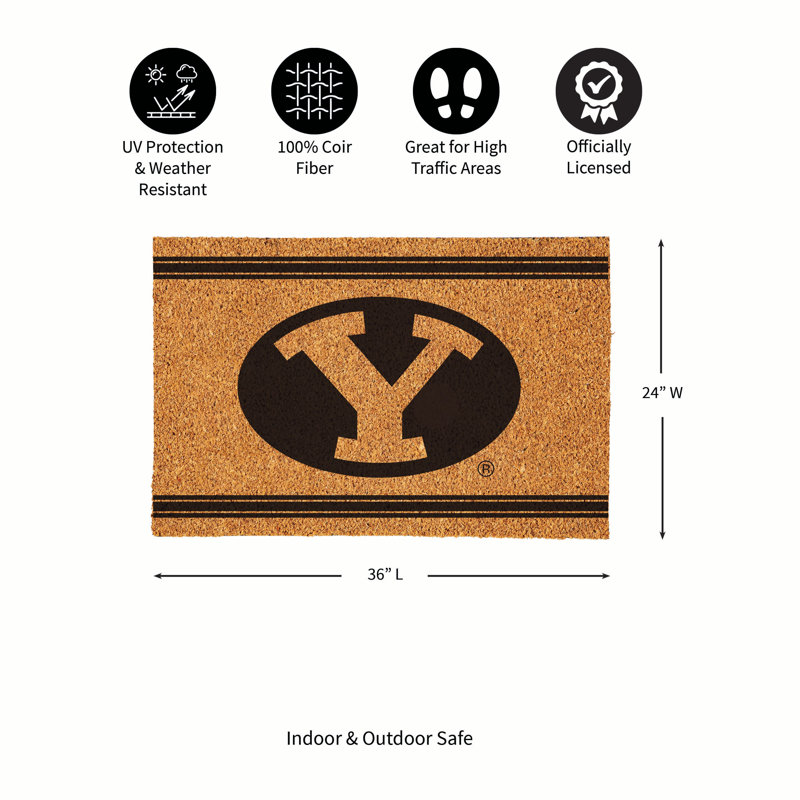 Brigham Young University Large One Colour Coir Mat, 36"x24"