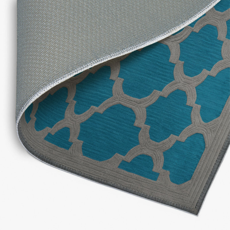 Tapis bleu intérieur et extérieur Trellis, Rectangulaire 2 pi x 3 pi