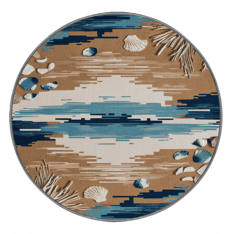  Tapis bord de mer lavable Beach Tech, Rond 7 pi